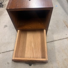 Wood Card Catalog File Drawer Desktop Organizer