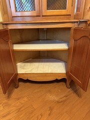 Vintage 2-Piece Corner Hutch / China Cabinet – Solid Wood Storage Cabinet