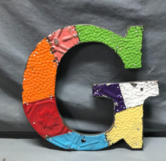 Decorative Salvaged Tin Ceiling 12″ Patchwork Mix Color Letter G Metal 353-25B