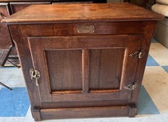 Vintage White Clad Oak Cabinet Restored Farmhouse Accent Storage Cabinet