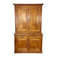Antique French County Louis Philippe Buffet Deux Corps Housekeeper Cabinet