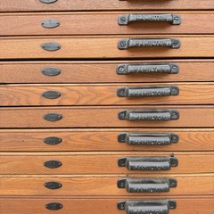 Antique Oak Hamilton Printers Architect Flat File Map Cabinet w/ 24 Drawers