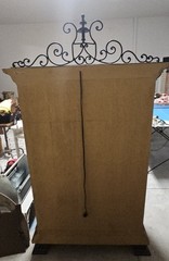 Metal And Wood Vintage Wine Cabinet