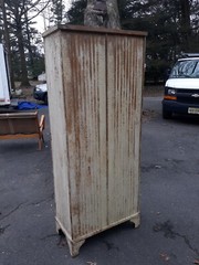 Antique Corrugated Steel Locker Storage Cabinet