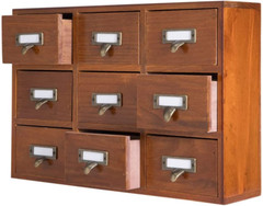 9-Drawers Library Card Catalog Cabinet with Label Apothecary Cabinet Tabletop