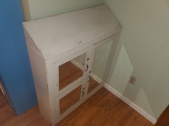 Vintage Metal Medical/Dental Cabinet — 2-Door, Mirror Fronts, Original Paint
