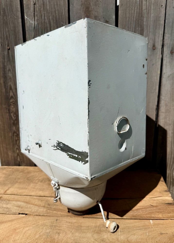 Vintage Antique Metal Hand Crank Flour Bin Sifter For Hoosier Cabinet