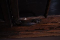 Antique Mahogany Display Cabinet with Glass Doors