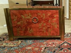 RARE IMPORTANT MASTERCRAFT CHINOISERIE FAUX TORTOISE SHELL COMMODE – 1/4 P