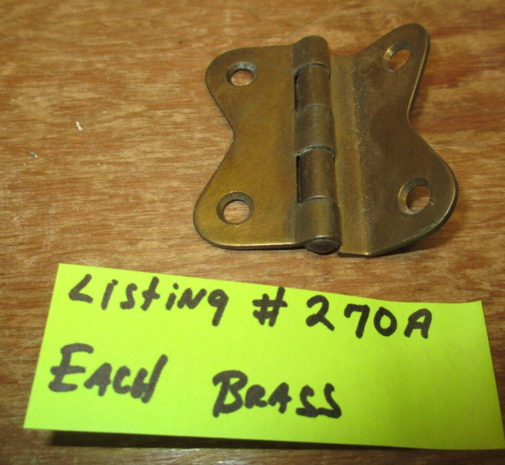VINTAGE BRASS HOOSIER CABINET HINGE FOR LARGE DOORS LOWER EACH LISTING # 270A