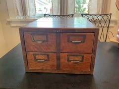 Antique Globe Quarter Sawn Oak Card Catalog Desktop
