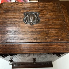Large Antique Oak Smokers Cabinet. in vgc for age with working lock and key