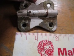 VINTAGE HOOSIER CABINET HINGE FOR LARGE DOORS UPPER & LOWER PAIR LISTING #1070