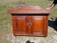 Antique Early Pennsylvania Primitive Cherry Dry Sink Hand Crafted 1840s Era