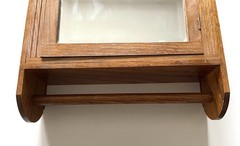 VTG Oak Mirrored Wall Mount Medicine Cabinet with Towel Bar 21 X 13