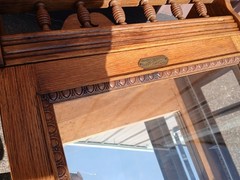 Antique Wall Hanging Barber Cabinet Quarter Sawn Oak Frank S Betz Co Chicago USA