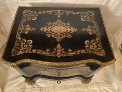 French Napoleon III Walnut and Bras Tantalus Liquor Cellar Cabinet w/ 15 glasses