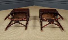 Antique English Victorian Small Pair Mahogany Bedsides Locker Tables Nightstands