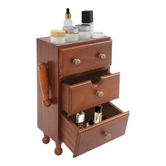 Vintage Storage Cabinet, 3-tier Storage Cabinet, Storage Box With Drawers Brown