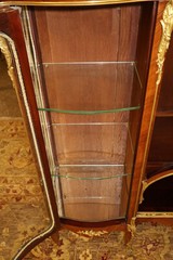 Marble Top French Ormolu Kingwood Inlaid Marquetry Vitrine Attributed To Linke
