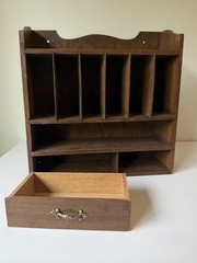 Old Time Wood Wooden Desk Office Letter Drawer Box Organizer | Ready to Hang