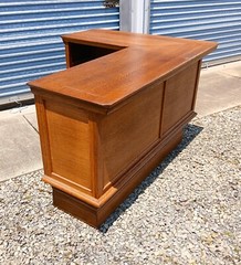 Antique Quarter Sawn Oak L Shaped General Store Counter Bar 1920s