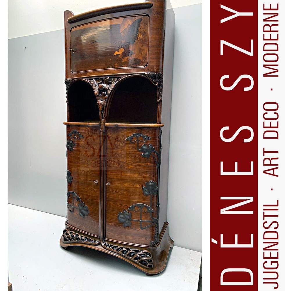 Meuble De Salon Art Nouveau, Armoire De Cabinet Qualité Musée, Design Majorelle