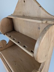 Rustic Pine Wood Cutlery Wall Furniture with Drawer, 1950s