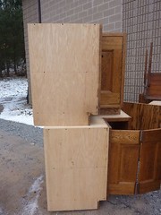 PRETTY custom made OAK kitchen corner CABINET salvaged quartersawn OAK board 34″