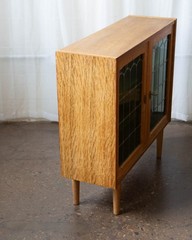 Kjærnulf Style Danish Oak & Stained Glass Cabinet