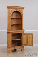 L73540: Chippendale Scrub Pine Corner Cupboard China Cabinet