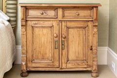 Antique French Provincial Style Pine Cabinet