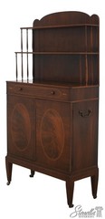 L73273: Vintage Regency Style 3 Tier Inlaid Mahogany Cabinet