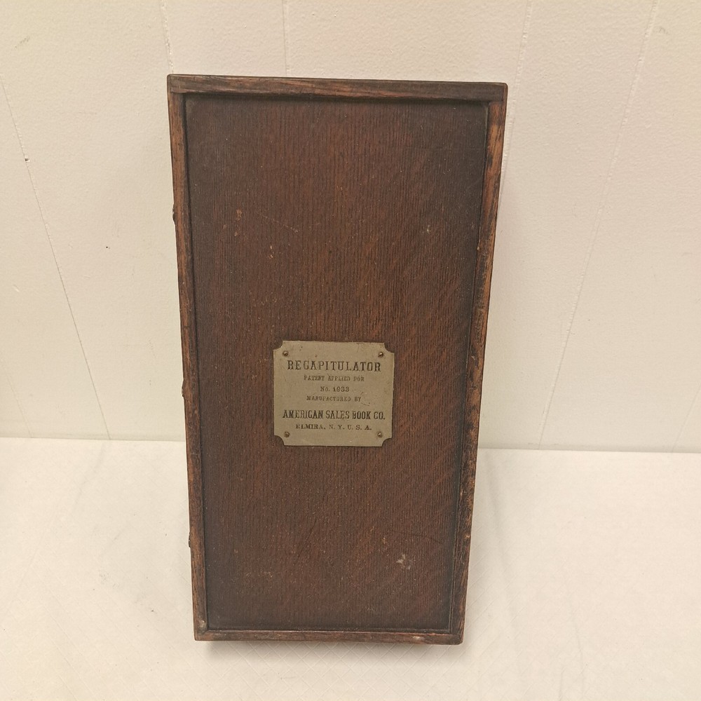 Antique American Sales Book Co Oak Receipts Cabinet Recapitulator Country Store