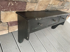 Hand Made Solid Wood Vtg Office Utility Old Farmhouse Wall Mount 3 Drawr Cabinet