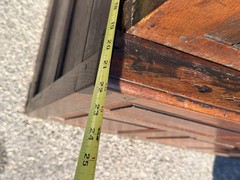 Antique Livery cabinet cupboard oak raised panel Pilgrim Period Farm House