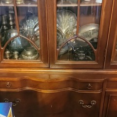 Beautiful Vintage China Cabinet. Working Doors And Drawers . China Included!