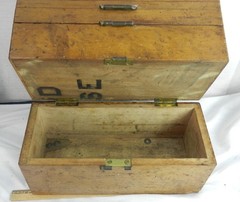 Unusual Antique 3 Section Wood Tool Box Machinist Parts Jewelry Razors Cabinet