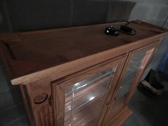 Vintage Wooden Oak China Cabinet Hutch Cupboard Buffet Lighted Eagle Industries