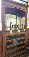 VTG 1900s Baker & Hamilton Oak General Store Shirt Display Advertising Cabinet