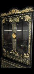 Vintage Korean 1960’s Black Lacquer Chinoiserie Display Cabinet
