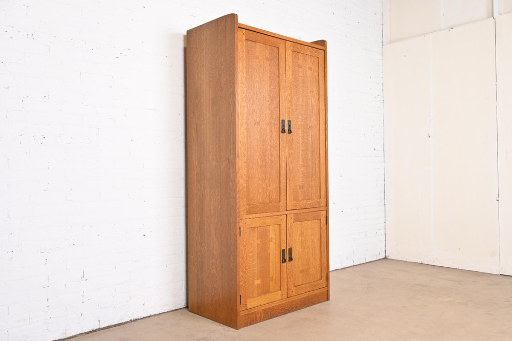 Stickley Mission Oak Arts & Crafts Media Armoire Cabinet