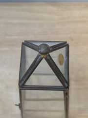 Vintage Brass & Glass 9.5″ Obelisk Pyramid 3 Tier Curio Cabinet