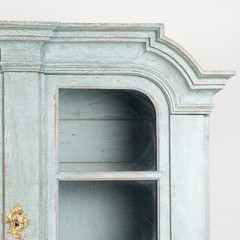 Early 19th Century Swedish Blue Painted Pine Display Cabinet