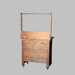 Antique Eastlake Foliate Walnut Commode with Towel Bar C1910