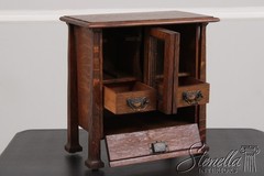 F73843: Antique Arts & Crafts Diminutive Mission Oak Smoking Cabinet