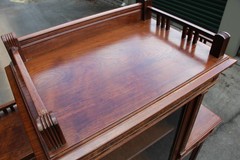 Unusual Walnut Victorian Triple Door Bookcase Display Cabinet Server ~ Ca.1880
