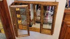 RARE Creazioni Artistiche Italy 3 DOOR Hand Appl.GOLD LEAF Wall Cabinet Mirrored