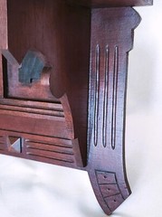 Clock Wall SHELF, c1890 Aesthetic Victorian, Solid Walnut, Ebonized Panels, 24″w