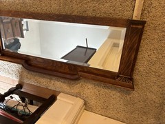 vintage antique curio cabinet With Mirror & Locking Door